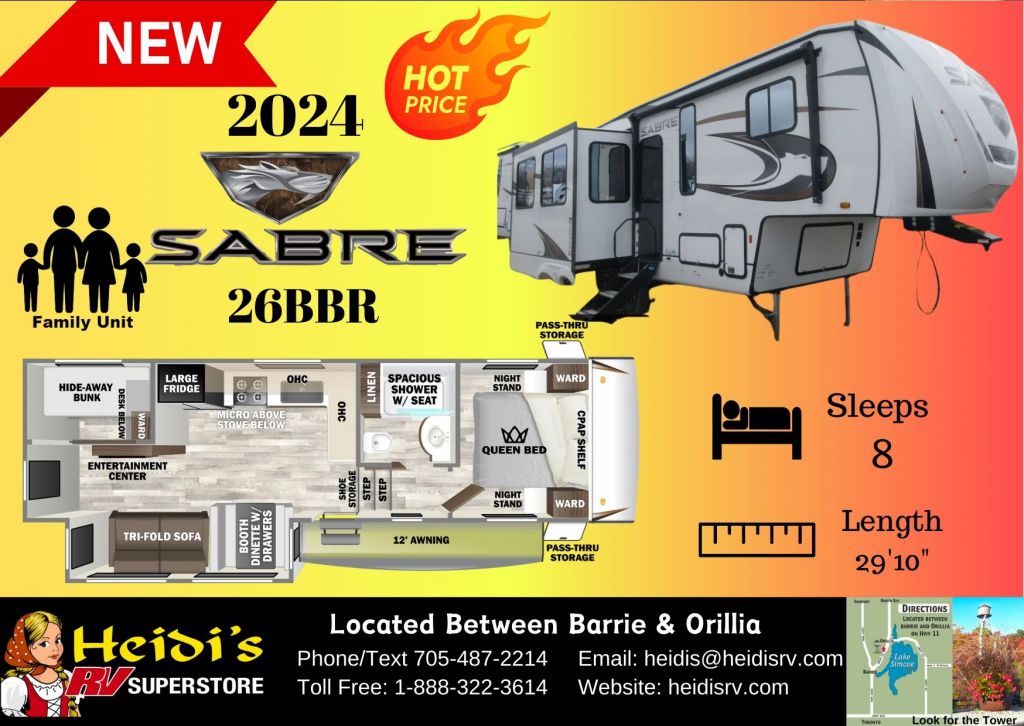 2024 FOREST RIVER SABRE 26BBR (BUNKS)