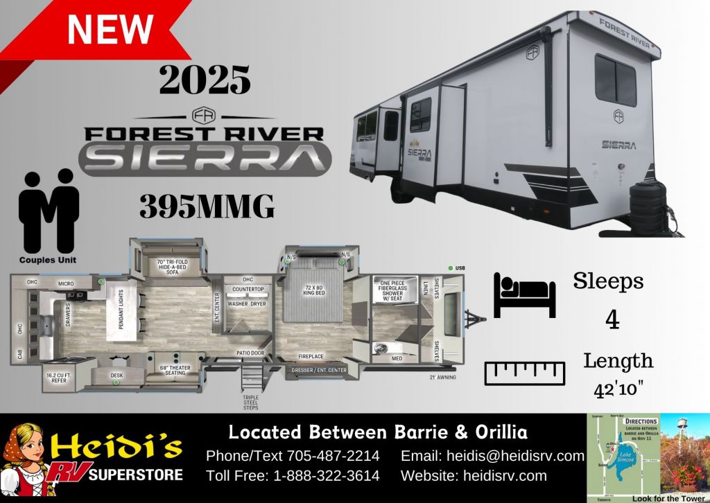 2025 FOREST RIVER SIERRA 395MMG (REAR KITCHEN WITH LAUNDRY ROOM*)