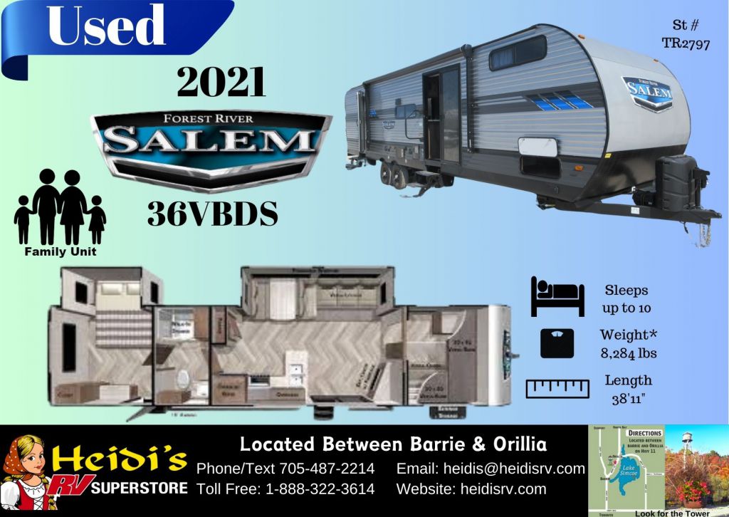 2021 FOREST RIVER SALEM 36VBDS (TRIPLE BUNKS)